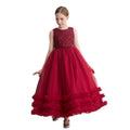 Girls' formal dress - high-end runway mesh skirt, vest dress, elegant hostess style, customized for children's piano recitals, european and american style