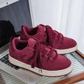 Trending influencer's choice: 2026 spring new arrival - korean style versatile chunky sole sneakers for students - angora red skate shoes