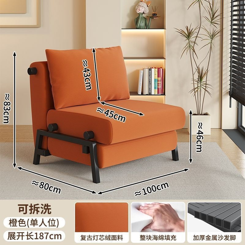 Sofa bed foldable dual-purpose small apartment b&b dual-purpose sofa living room study balcony can sit and lie down telescopic sofa