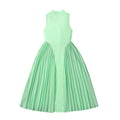 girls' summer dress,  new style, foreign trade european and american style, elegant pleated patchwork, cinched waist, sleeveless formal dress