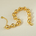 Middle eastern retro luxury 24k gold plated copper bracelet, hollow design, adjustable chain, perfect for women