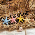 Dopamine long beaded starfish necklace women's summer beach island vacation style exaggerated yellow clavicle chain accessories