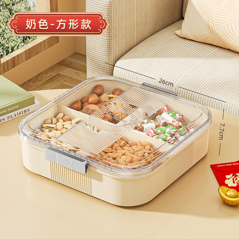 Fruit platter living room for home candy box coffee table fruit platter multi-layered grid festive nuts snacks transparent dried fruit box