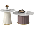 Nordic rock slab living room coffee table set - new light luxury modern small apartment creative trendy round side table