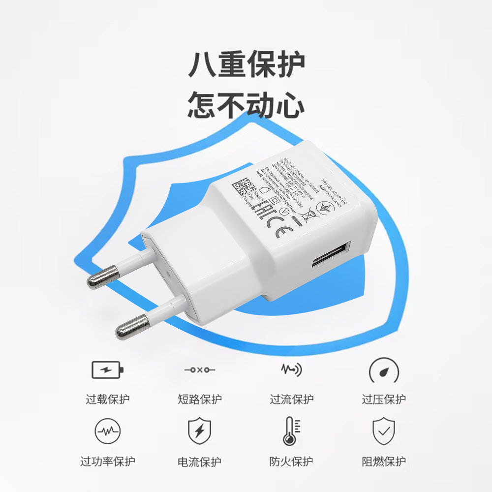 S8 fast charging charger compatible with samsung s6/s8/s9/10, qc3.0 quick charge adapter with us/eu plug