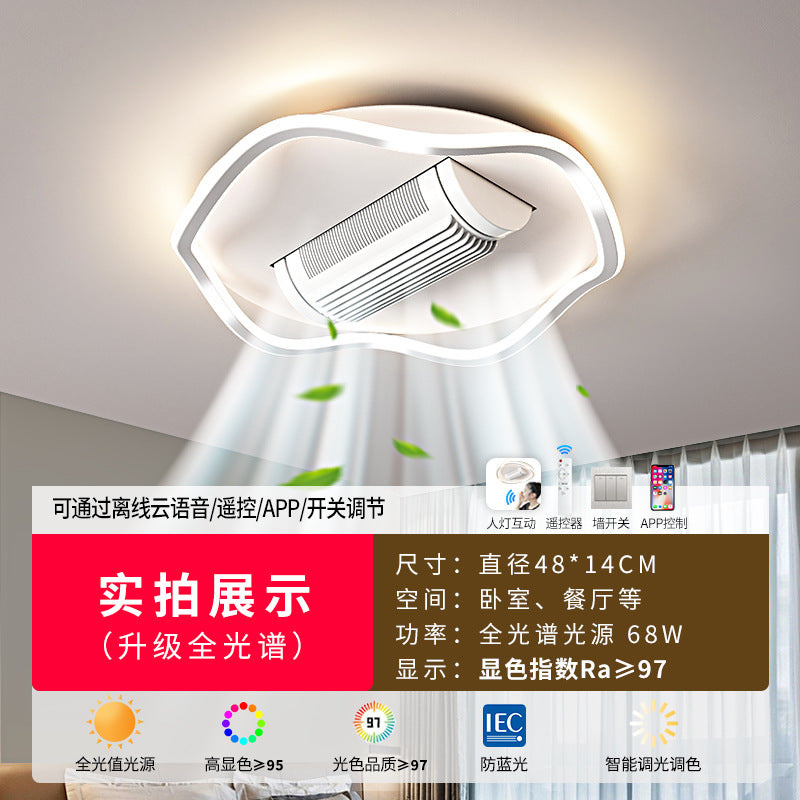 Fan light 2025 new living room main light bladeless fan ceiling light bedroom light Zhongshan lighting whole house package