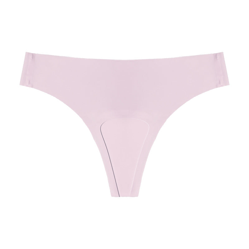 European and american plus size ice silk seamless anti-embarrassment line panties women's sports yoga anti-embarrassment low-rise comfortable ladies' underwear