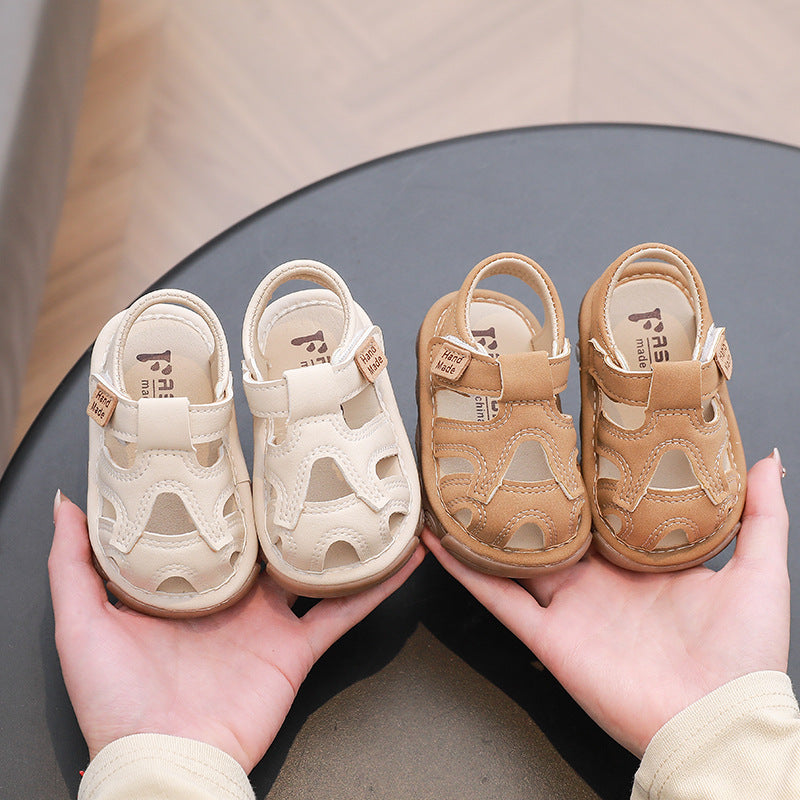 Baby sandals summernew arrival boys soft bottom toe cap toddler shoes baby shoes kidsnon-slip upgraded calling shoes