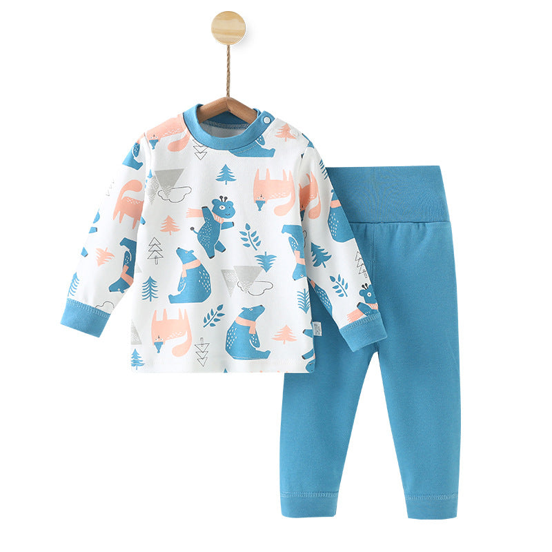 Baby autumn clothessuitspring autumbaby autumn clotheslongs pure cottonheattechintimatespajamashigh waistseparatesboys and girls
