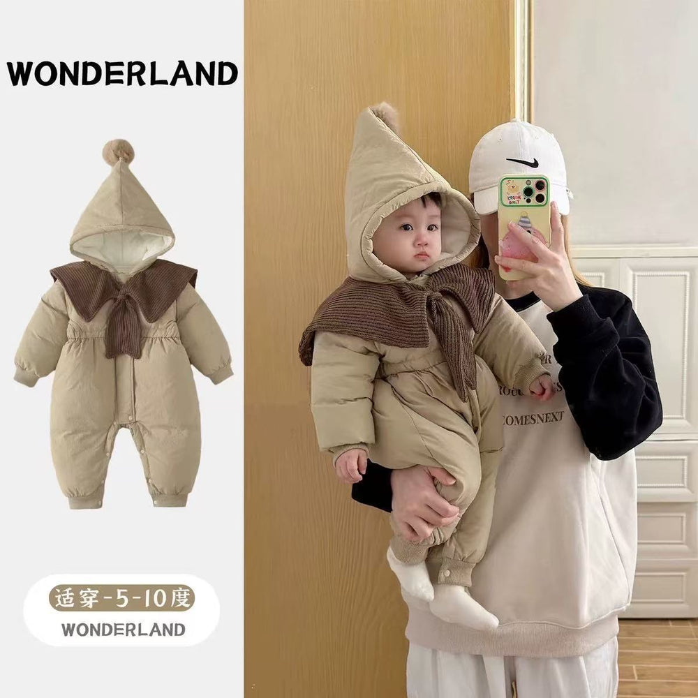 Winter baby clothes, stylish winter wear, warm padded cotton coats, quilted cotton jackets, winter baby girl fleece-lined and thickened onesies
