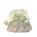 Girls' floral bow gauze dress - new autumn  stylish and chic children's wear - sweet princess dress for baby girls
