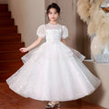 Girls' long formal dress - new  collection - mesh flower girl dress - wedding, piano recital, and runway outfit - children's dress