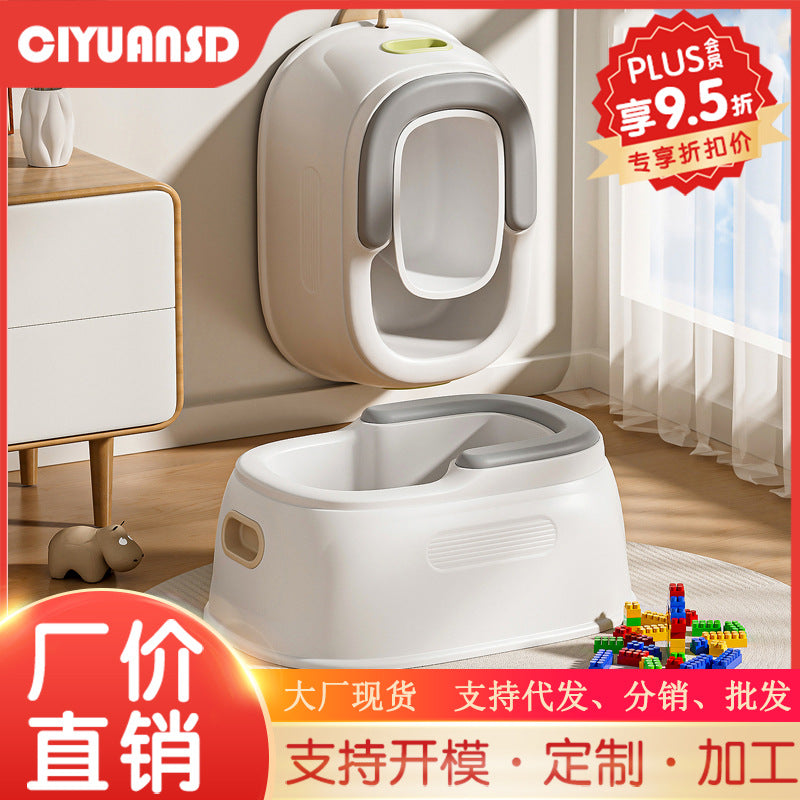 Kids' potty training seat - baby & toddler toilet trainer - gentle cleansing for little girls & boys - sit-down design, no squatting required