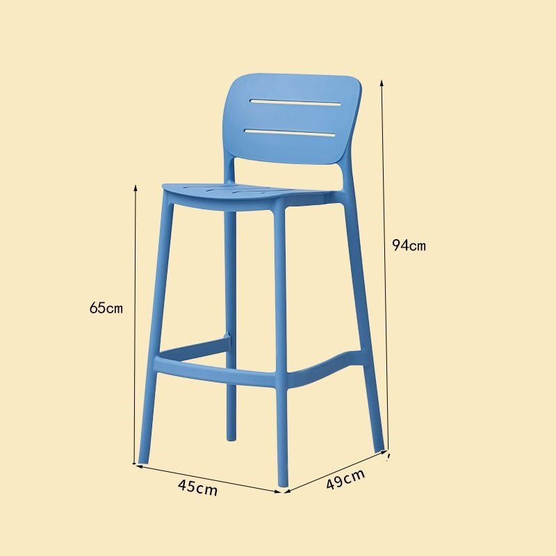 Nordic designer bar stool - modern minimalist, light luxury plastic bar chair, stackable, trendy bar outdoor high stool