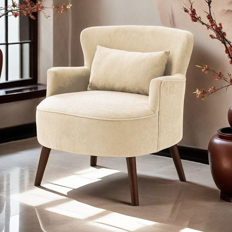 American single sofa retro scandinavian bedroom casual fabric solid wood lazy living room sofa chair balcony combination