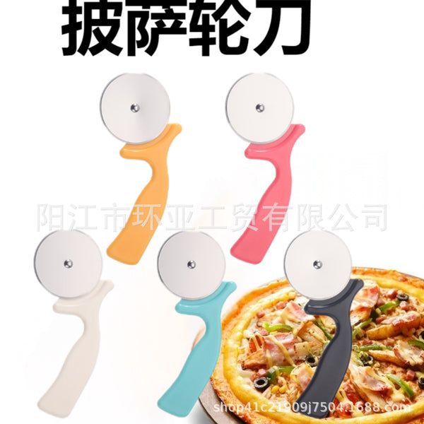 Kitchen Stainless Steel Pizza Knife Hob Baking Tools Pancake Slice Roller Pizza Cutter Cross Border