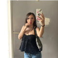 European and american cross-border women's spring  new collection: solid color lace-up bowknot sexy backless halter mini camisole top