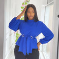 supply of african fashion pullover turtleneck long sleeves waist slimming look chiffon breathable women's clothing easiest for matchtops on sale