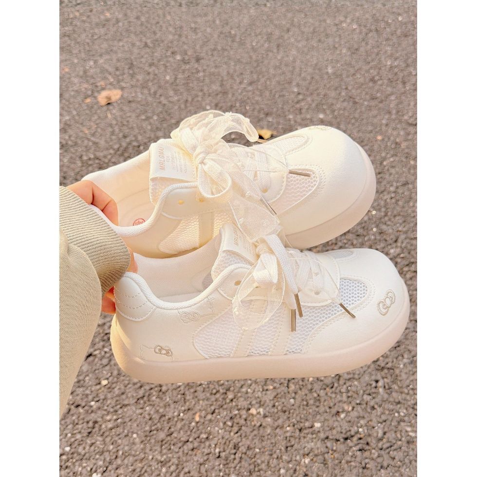 Summer breathable white shoes girls new arrival mesh bread shoes with skirt girls easiest for match german training shoes sneakers