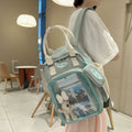 Baby show series transparent double shoulder pain bag large capacity millet backpack student school bag casual preppy style breathable