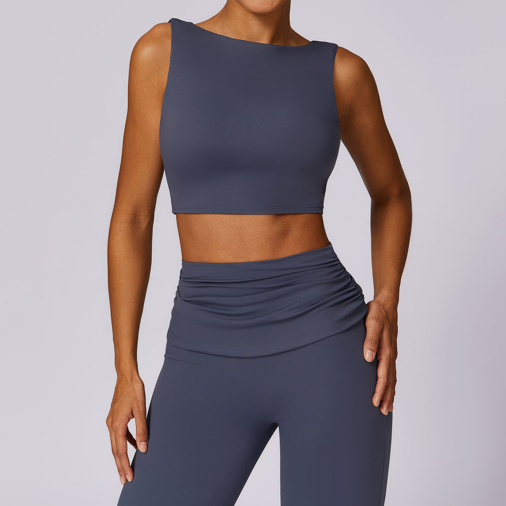High-intensity shockproof back-smoothing yoga tank top - push-up, quick-dry fitness apparel, running compression sports bra 8516