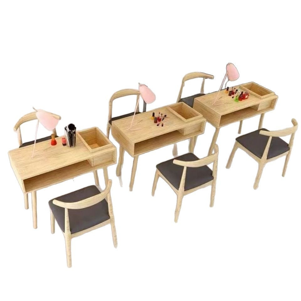 Solid wood manicure shop special table vacuum cleaner inlaid japanese style small for homepopular manicure workbench manicure table