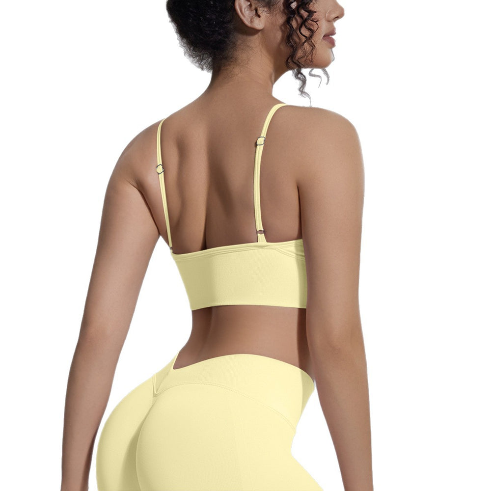 New double-strap seamless yoga bra - sexy back design, quick-dry activewear top for running, fitness, and yoga