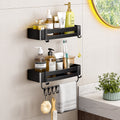 Bathroom black corner shelf, no punching, bathroom, washroom, bathroom, storage rack, tripod, corner storage rack