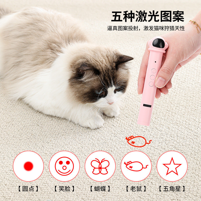 Cat laser pointer toy - rechargeable infrared teaser wand for cats - keeps your feline friend entertained