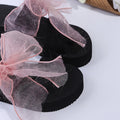 Ready-to-ship wish 2024 summer new european and american style foreign trade bowknot platform flat wide band beach sandals and slippers
