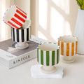 Stylishniche style ceramic goblet casual hand-painted stripescute coffee milk drinking cup photo prop cup