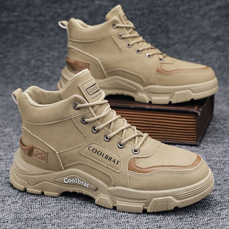 High-top men's boots: 2024 winter new arrivals - workwear style, outdoor hiking, construction site safety, anti-slip, wear-resistant, martin boots