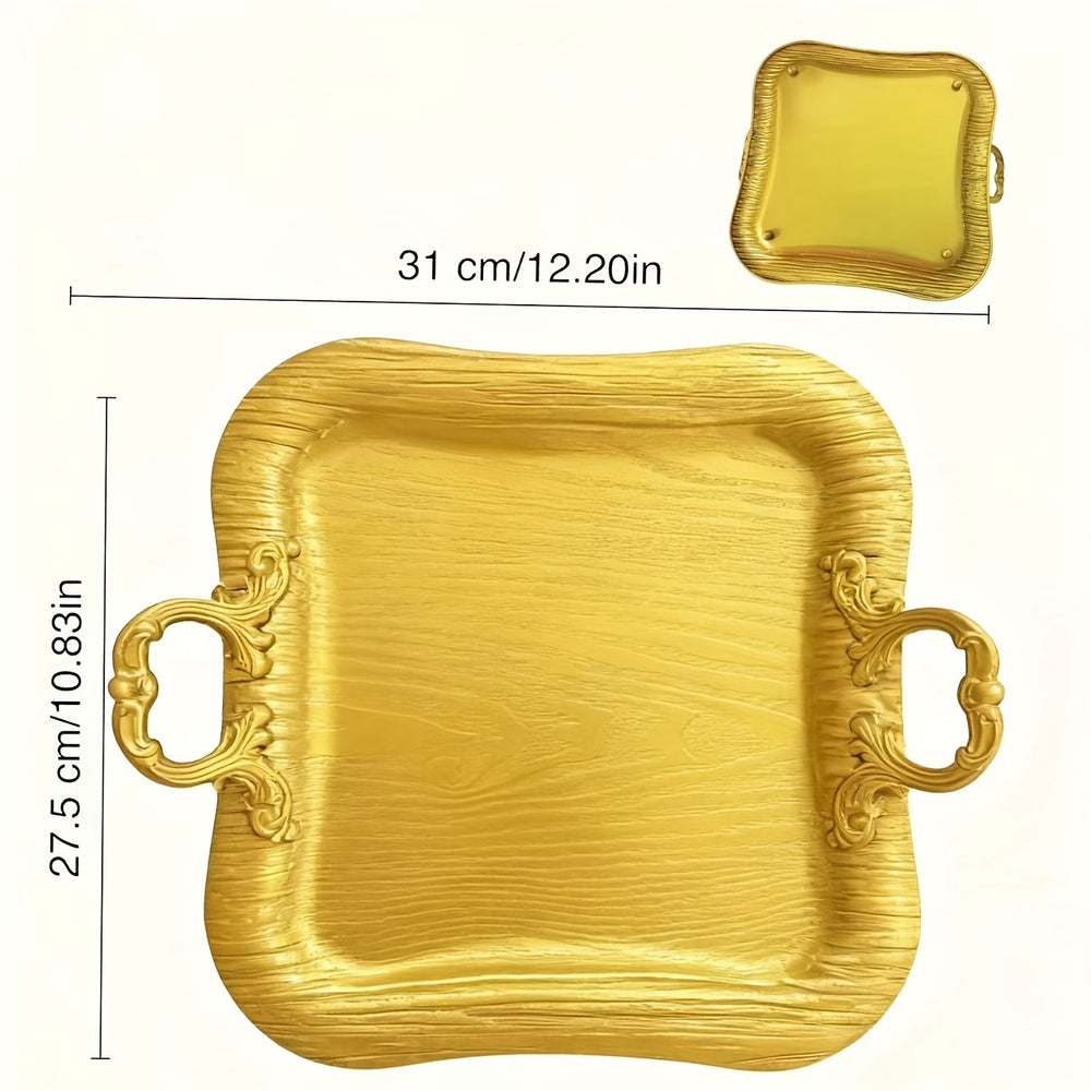 Manufacturer european style creative home elegant metal pattern tray party wedding hotel restaurant decoration tray