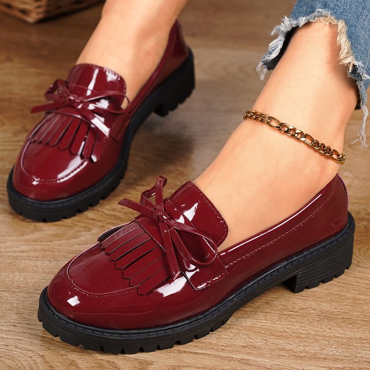 plus size loafers for women, new 2026 spring/autumn collection, patent leather bow mary janes, casual shoes for women