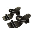 Plus size french style high heel slippers for women - 2026 summer new fashion versatile rhinestone ankle strap high heel sandals
