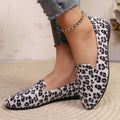 export plus size leopard print flat shoes women's spring autumn new casual soft sole low-cut round toe flats wholesale