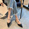 Stunning 2024 new women's sandals: chunky heel, french style, summer high heels, closed-toe shoes, pointed toe pumps, elegant women's footwear