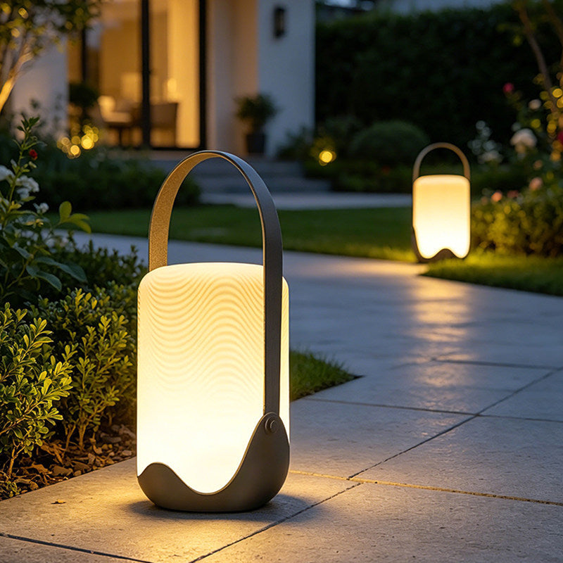 Outdoor waterproof solar powered lawn lamp - patio rechargeable dual-use portable light - villa courtyard garden decorative lighting