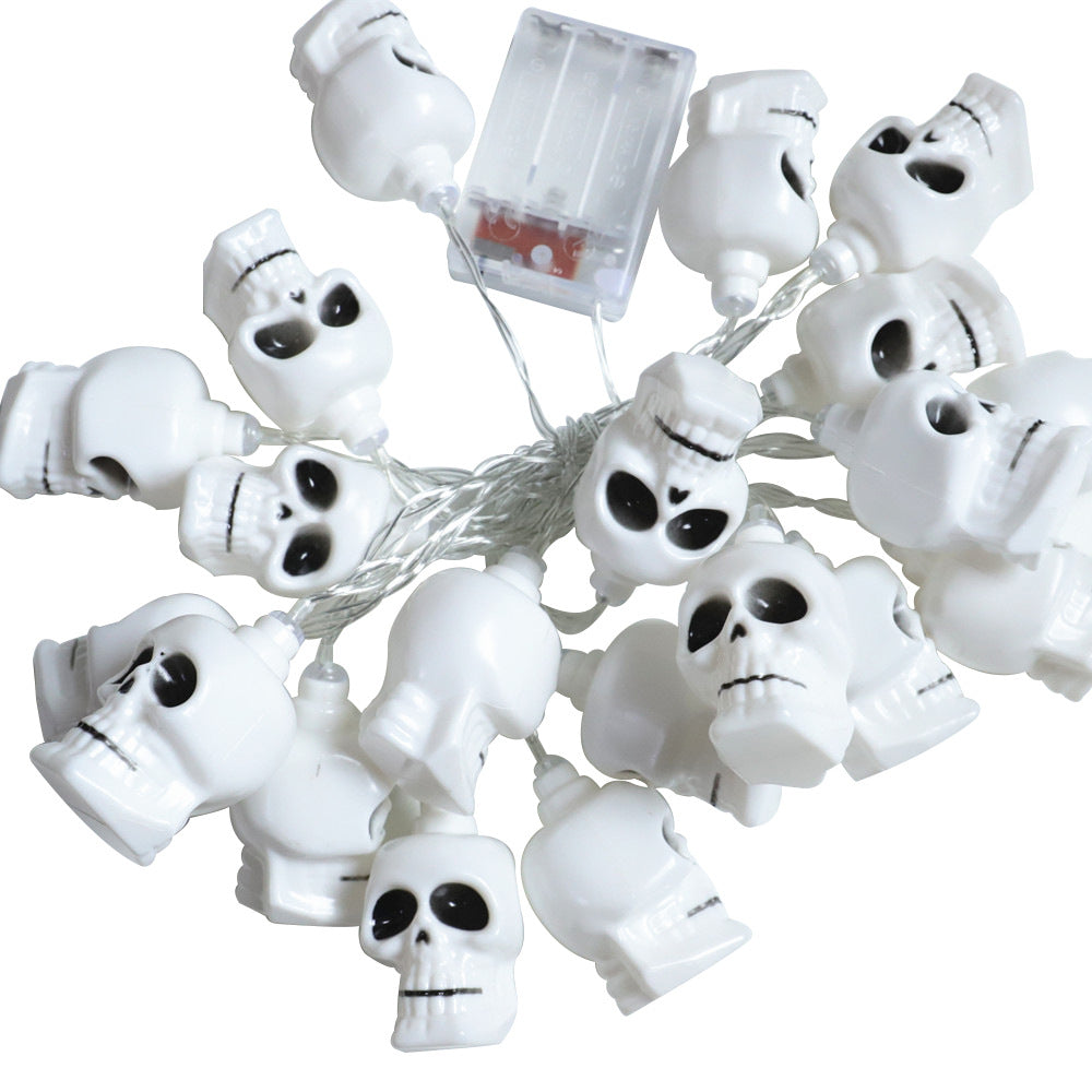 Cross-border LED Halloween battery box light string, Ghost Festival skull decorative light string outdoor party atmosphere lanterns