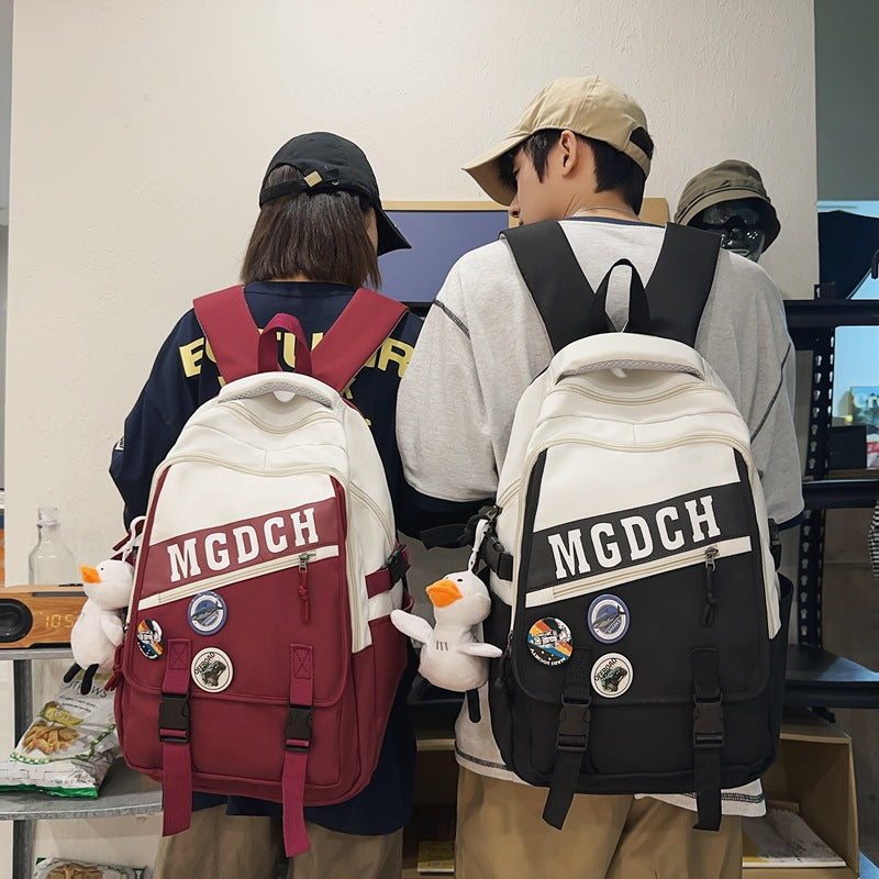 New large-capacity schoolbag female middle and high school students fashion trend backpack computer bag strong and durable backpack