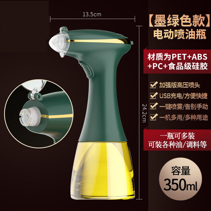 Electric oil sprayer bottle, kitchen misting oil dispenser, portable outdoor oil sprayer, home bbq oil bottle, cross-border amazon product