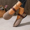 Export spring autumnew arrival suede soft leather mary jane shoes women's easiest for match soft bottom two-wear velcroflatsflats