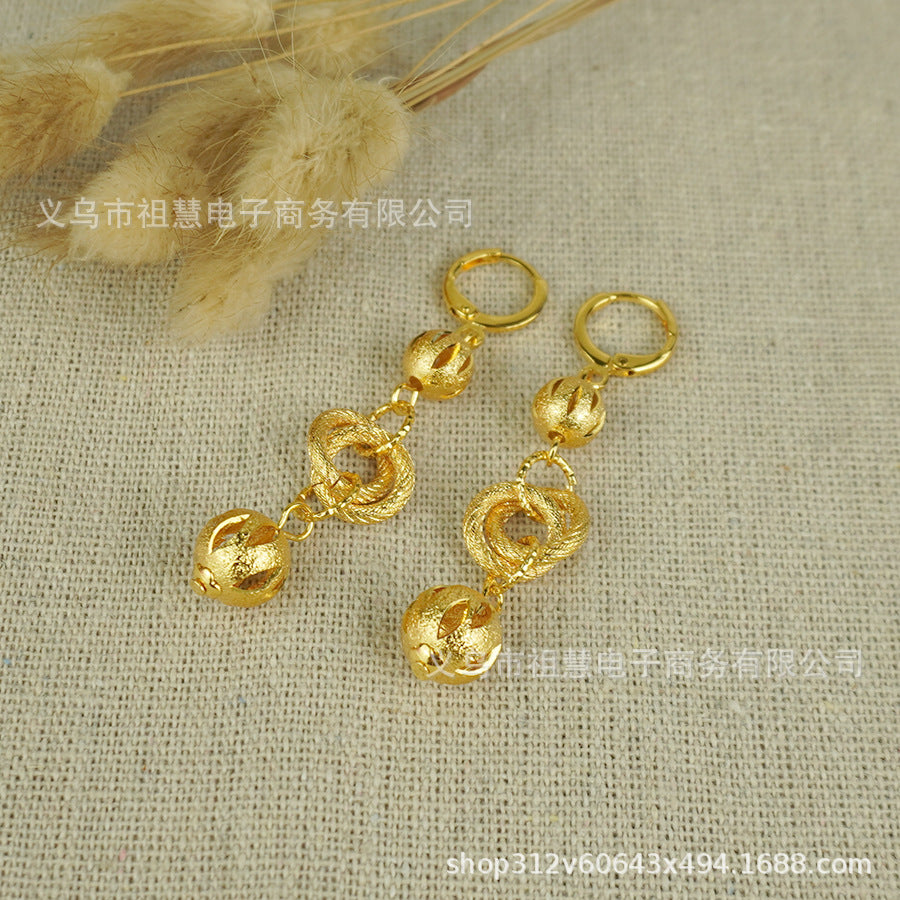 middle eastern women's spherical heart earrings arabic ethiopian jewelry handmade geometric earrings