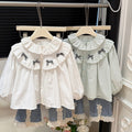 Springnew arrivalgirlshirt baby girlfashionk-stylelong sleeves shirt stylekidstopscasual children's clothing trendy