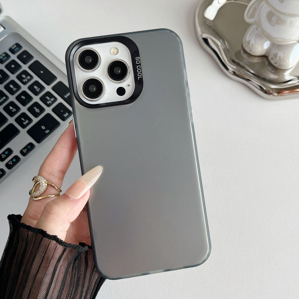 Suitable for apple 15promax skin-feeling protective case iphone14 laser imd pure color material color silver mobile phone case