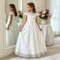 fashion stylegirl dress white lacepatchworkelegancefrench long skirt chiffon kids skirtin stock