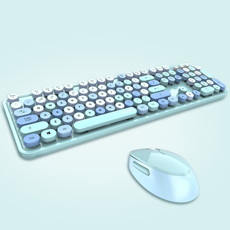 Sweet wireless keyboard and mouse combo - colorful lipstick design, punk style, cute office set for women - cross-border e-commerce