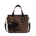 Trendy plaid bucket bag for women - new 2025 spring collection, unique design, commute-friendly small bag, vintage-inspired artistic crossbody bag