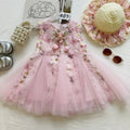 summer sleeveless girls' chic 3d floral dress - new embroidered lace mesh dress