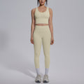 Naked-feel, form-fitting, quick-dry yoga set with a sexy racerback sports bra, high-waisted leggings, and butt-lifting design, perfect for outdoor running and fitness